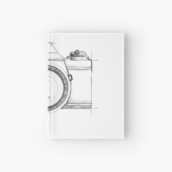 Vintage SLR Camera Drawing Hardcover Journal