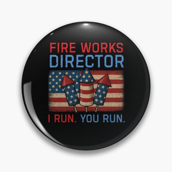 Item preview, Fireworks Director I Run You Run Vintage Patriotic Firework Humor designed and sold by flagylART.