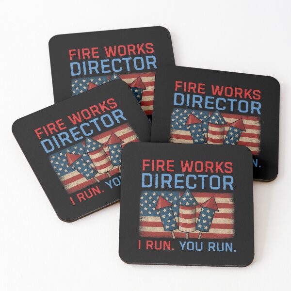 Item preview, Fireworks Director I Run You Run Vintage Patriotic Firework Humor designed and sold by flagylART.
