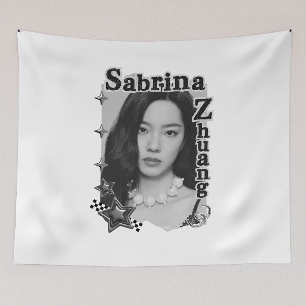 Item preview, Sabrina Zhuang – Zhuang Dafei (庄达菲) Chinese Actress Art Chinese Celebrity Illustration Black and White Collage Digital Art Portrait designed and sold by AJUNICE STUDIO.