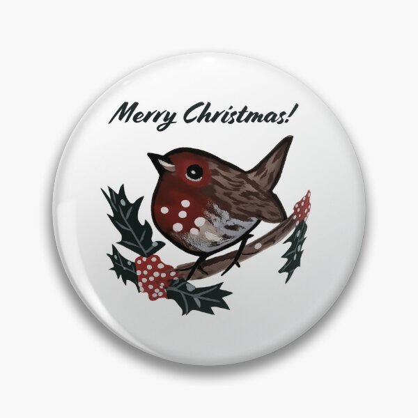 Item preview, Merry Christmas Robin and Holly designed and sold by BlackwaterBay.