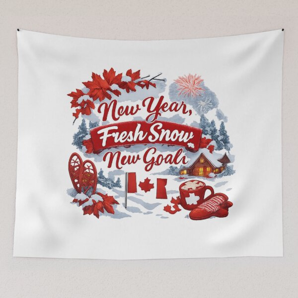 Item preview, New Year, Fresh Snow, New Goals | Canadian Winter Design Maple Leaf designed and sold by mocci10.