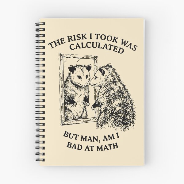 Item preview, Calculated Risk Opossum Mirror - Funny Bad At Math Meme Vintage Sketch designed and sold by ThirdEyeDesign1.
