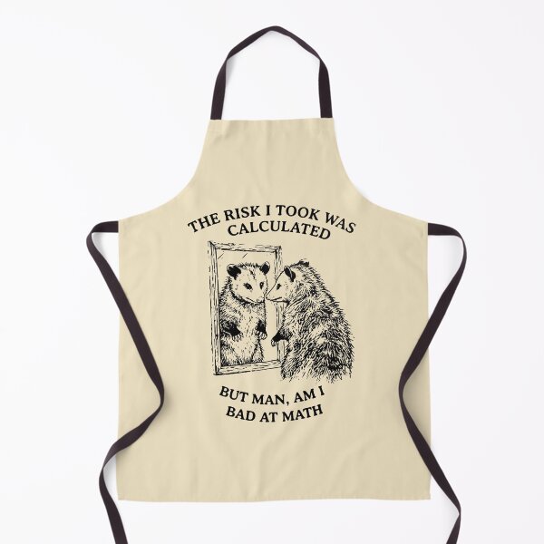 Item preview, Calculated Risk Opossum Mirror - Funny Bad At Math Meme Vintage Sketch designed and sold by ThirdEyeDesign1.