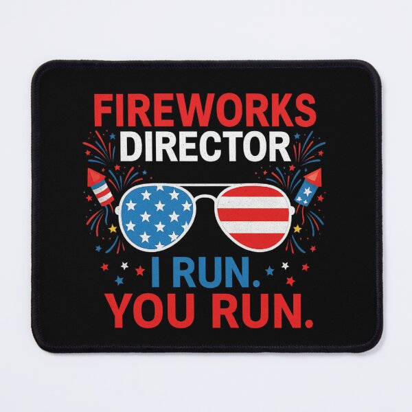 Item preview, Fireworks Director I Run You Run Patriotic Sunglasses Funny Fourth of July designed and sold by flagylART.
