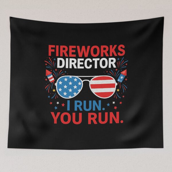 Item preview, Fireworks Director I Run You Run Patriotic Sunglasses Funny Fourth of July designed and sold by flagylART.