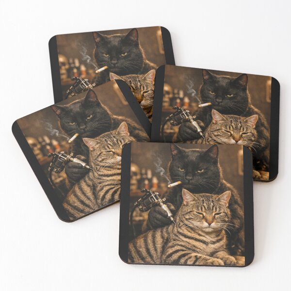Item preview, Vintage Cat Smoking Tattoo Inked Kitty Artist Funny Animals designed and sold by will freed18.