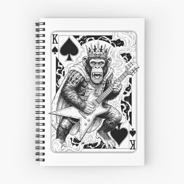 Item preview, Funny Heavy Metal Monkey Guitarist Guitar King Of Spades designed and sold by GrandeDuc.