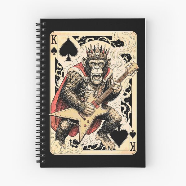 Item preview, Funny Heavy Metal Monkey Guitarist Guitar King Of Spades designed and sold by GrandeDuc.