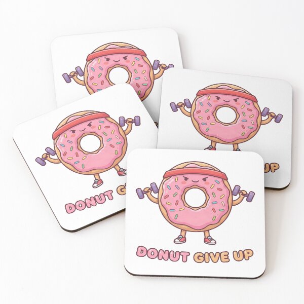 Item preview, Donut Give Up - Funny Fitness Food designed and sold by WojcikDesigners.