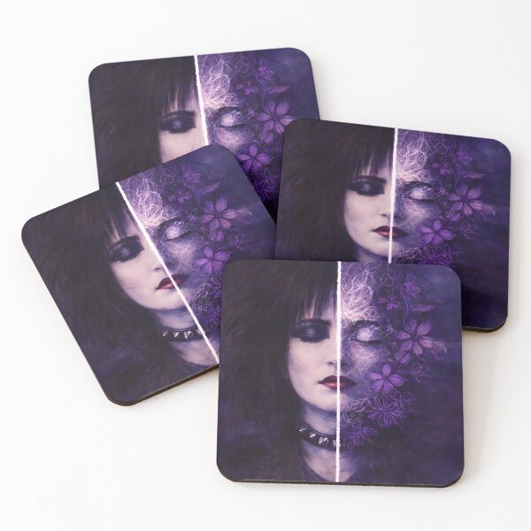 Item preview, Siouxsie Split Portrait Goth Floral Surreal Art designed and sold by Shoot-The-Moon.