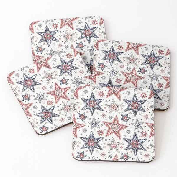 Item preview, Nordic Geometric Stars | Scandinavian Folk Winter Art designed and sold by Shuga-Design.