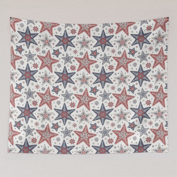Item preview, Nordic Geometric Stars | Scandinavian Folk Winter Art designed and sold by Shuga-Design.
