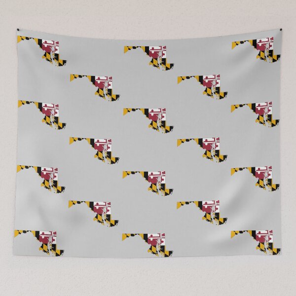Item preview, Maryland Pride, State Map Silhouette with Official Flag Pattern designed and sold by mashmosh.