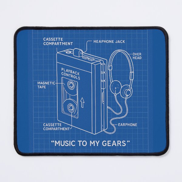 Item preview, Portable Mixtape Master – Walkman Blueprint Poster designed and sold by Grand Illusions.