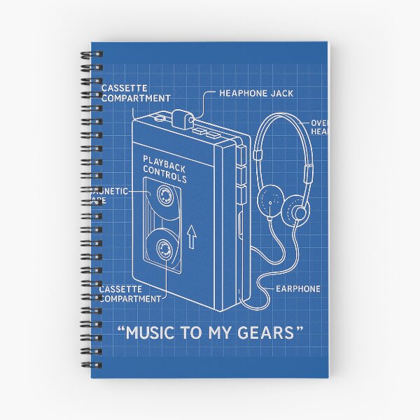 Item preview, Portable Mixtape Master – Walkman Blueprint Poster designed and sold by Grand Illusions.