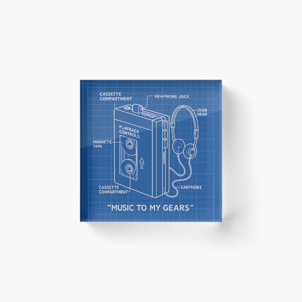 Item preview, Portable Mixtape Master – Walkman Blueprint Poster designed and sold by Grand Illusions.