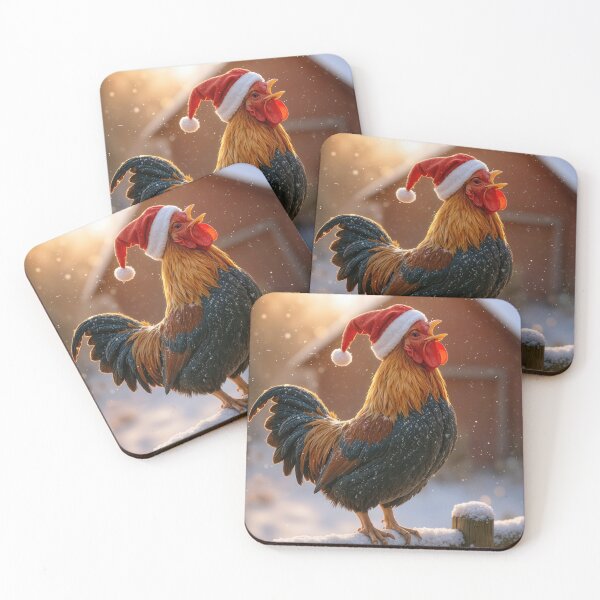 Item preview, Crowing Christmas Rooster In Morning Sunshine designed and sold by Maria Dryfhout.
