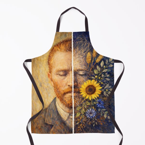 Item preview, Van Gogh Split Portrait with Sunflowers designed and sold by Shoot-The-Moon.