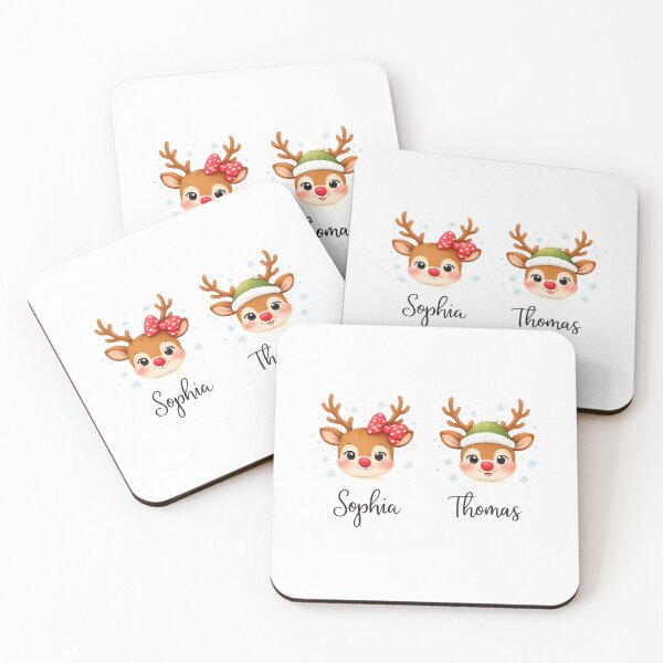 Item preview, Personalized Christmas Reindeer Faces PNG | Sophia & Thomas Matching Holiday Design designed and sold by BABUSHOP5.