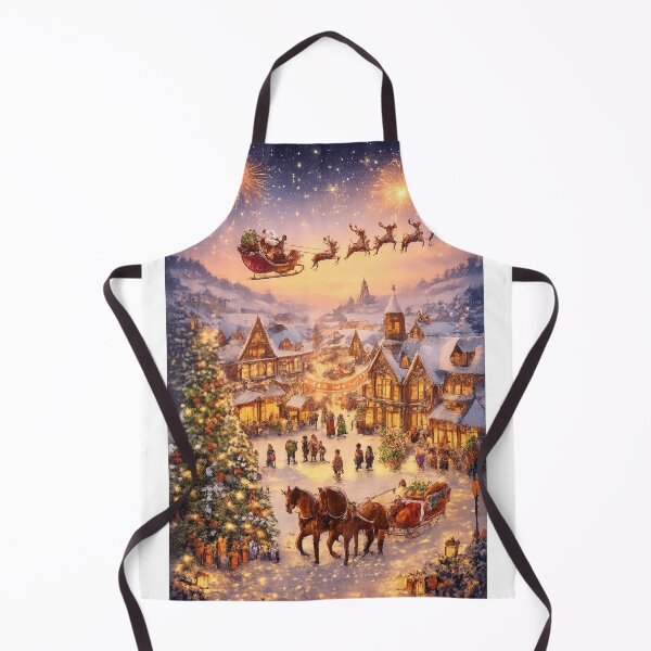 Item preview, Christmas Night Magic – Festive Winter Village Art designed and sold by kimkosovo.