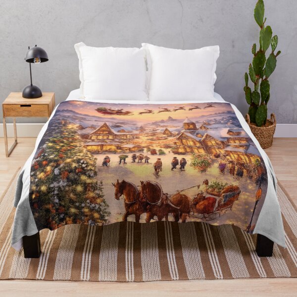 Item preview, Christmas Night Magic – Festive Winter Village Art designed and sold by kimkosovo.