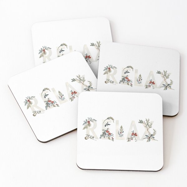 Item preview, Relax Winter Botanical Typography Calm Cozy Design designed and sold by MiszungART.