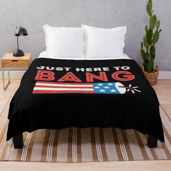 Item preview, Just Here to Bang Funny Firework Patriotic 4th of July Humor designed and sold by flagylART.