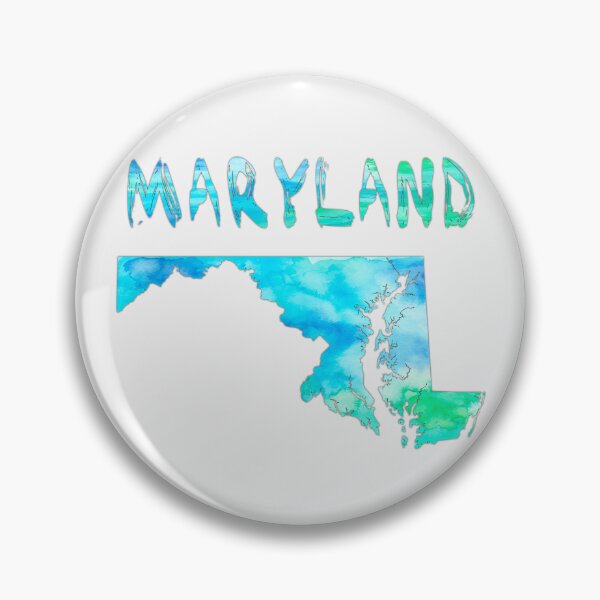 Item preview, Maryland State Silhouette - Blue & Teal Watercolor Art designed and sold by mashmosh.