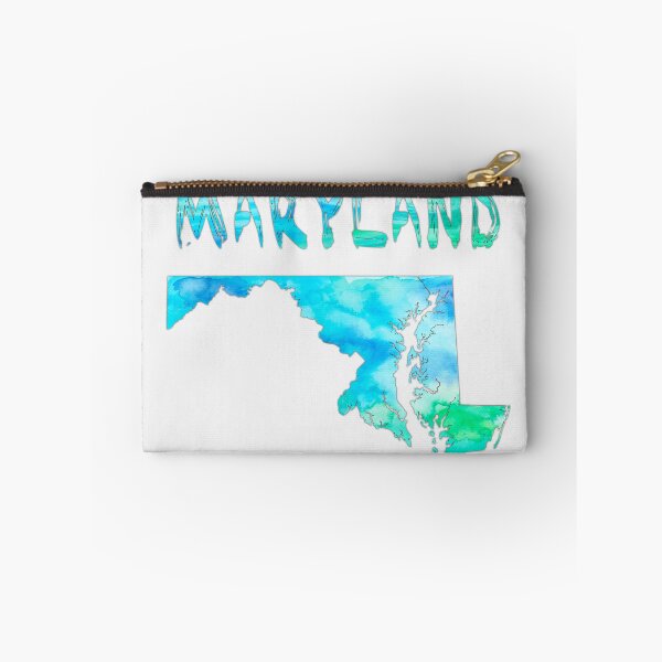 Item preview, Maryland State Silhouette - Blue & Teal Watercolor Art designed and sold by mashmosh.
