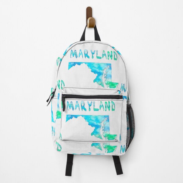 Item preview, Maryland State Silhouette - Blue & Teal Watercolor Art designed and sold by mashmosh.