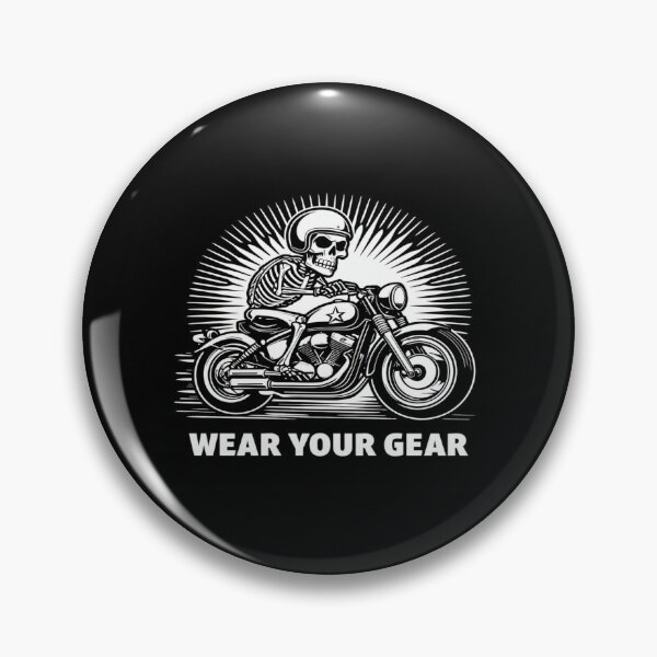 Item preview, Skeleton Motorcycle Rider Safety Art – Wear Your Gear Biker Helmet Graphic for Riders & Rebels designed and sold by Bright Nest Studio.