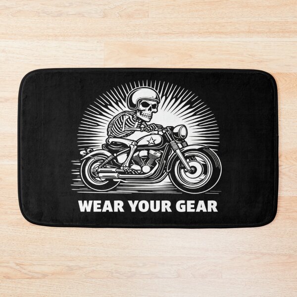 Item preview, Skeleton Motorcycle Rider Safety Art – Wear Your Gear Biker Helmet Graphic for Riders & Rebels designed and sold by Bright Nest Studio.