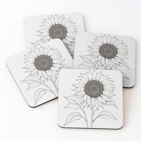 Item preview, Clean and Minimal Sunflower Flower Line Illustration. designed and sold by MissYouONLY.