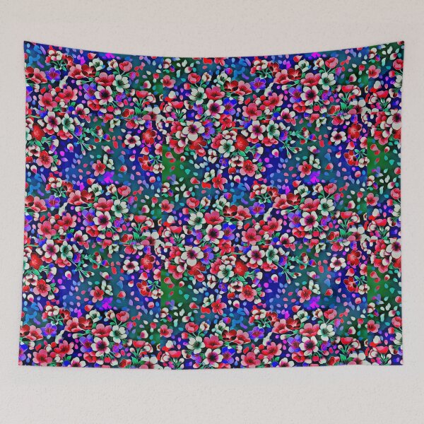 Item preview, Floral Design - Reds, Blues and Purple designed and sold by Pickle Wicked Designs.