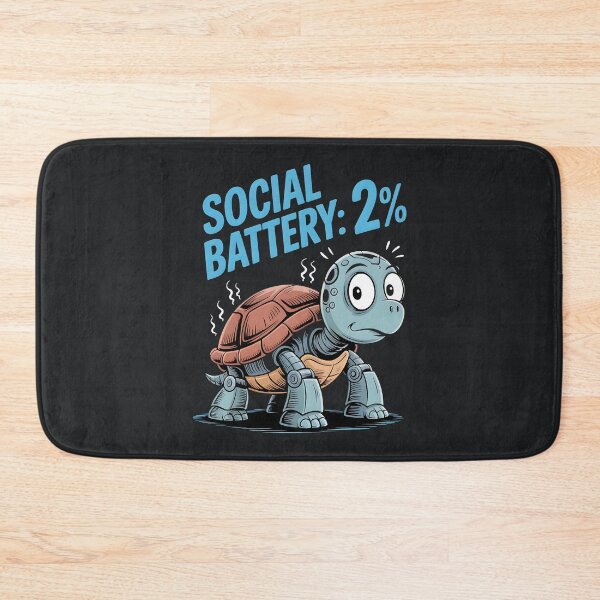 Item preview, Social Battery 2% – Introvert Robot Turtle Sarcastic Humor designed and sold by Taans-Creation.