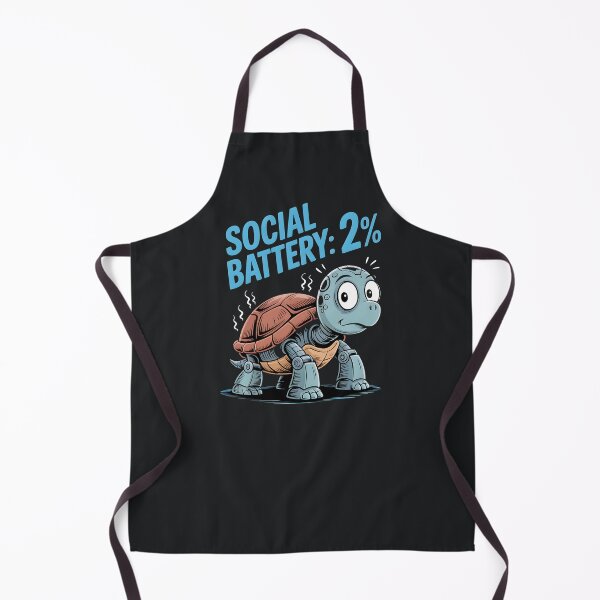 Item preview, Social Battery 2% – Introvert Robot Turtle Sarcastic Humor designed and sold by Taans-Creation.