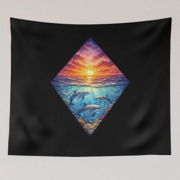 Item preview, Dolphin Sunset Artwork designed and sold by Planetporridge.