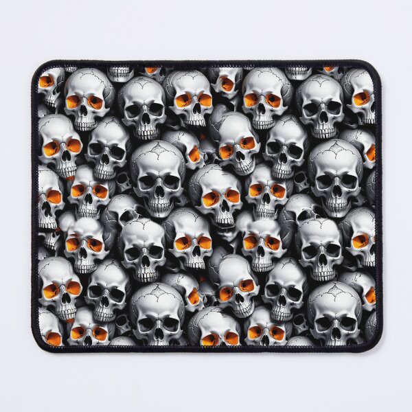 Item preview, BIG ORANGE EYED SKULL COLLAGE designed and sold by Pickle Wicked Designs.
