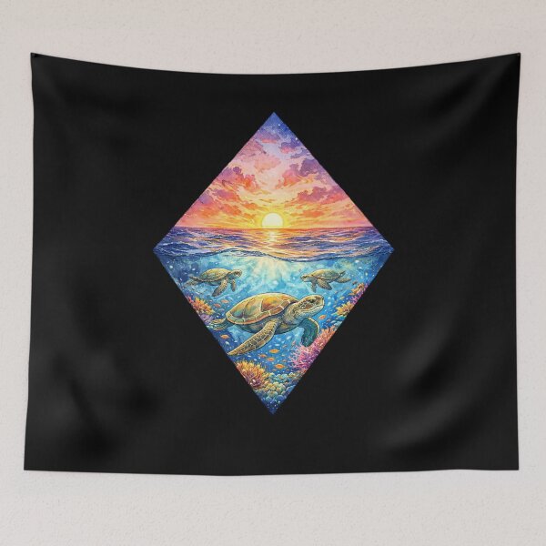 Item preview, Sea Turtle Sunset Artwork designed and sold by Planetporridge.