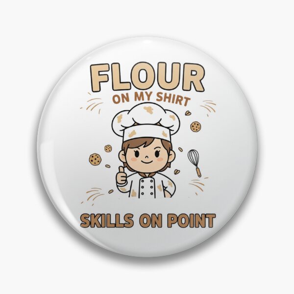 Item preview, Funny Baker Apron – Flour On My Shirt, Skills On Point designed and sold by loccotown168.