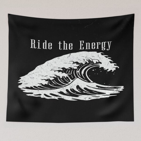 Item preview, Ride the Energy – Motivational Ocean Wave Art for Surfers, Dreamers & Flow Seekers | Black & White designed and sold by Bright Nest Studio.