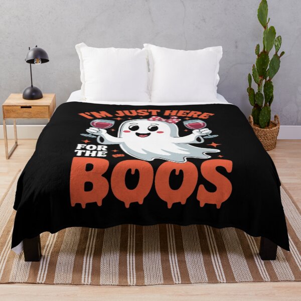 Item preview, I'm Just Here For The Boos Funny Halloween Ghost Wine Women designed and sold by KotexTemu.