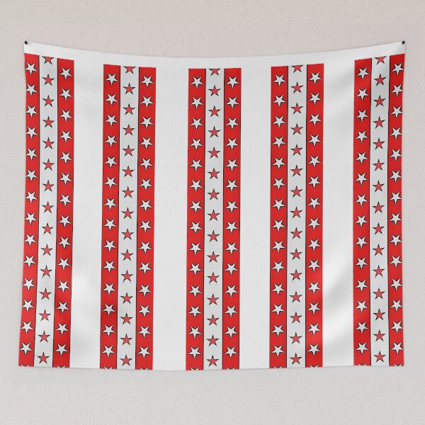 Item preview, Stars of Red and White - Stripe Pattern designed and sold by Pickle Wicked Designs.