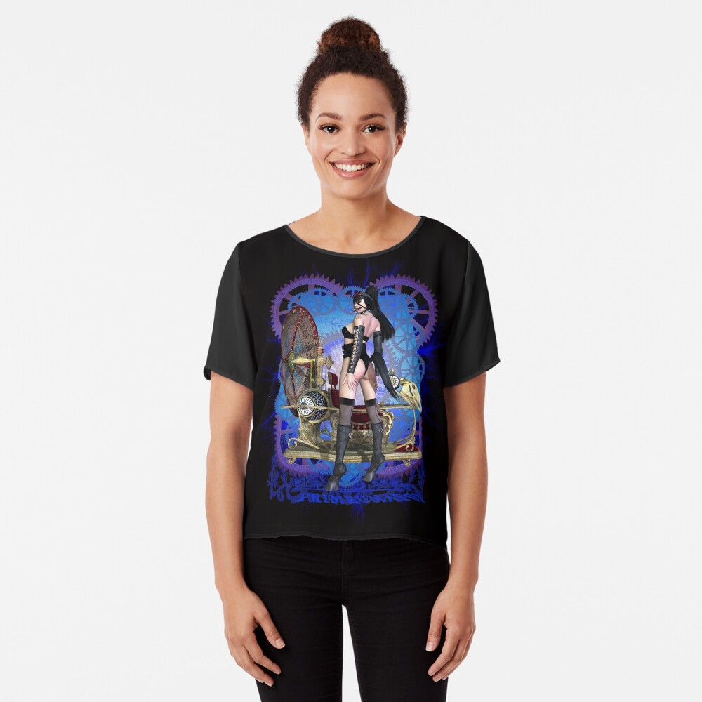 Steampunk Pony Girl Time Machine Chiffon Top