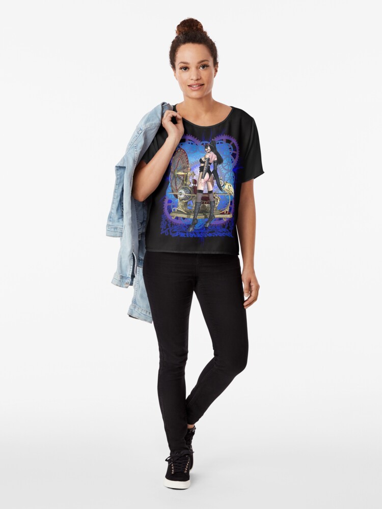 Alternate view of Steampunk Pony Girl Time Machine Chiffon Top