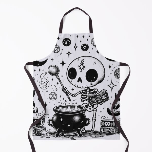 Item preview, Cute Witch Skeleton Brewing a Magic Potion designed and sold by Roberta Calabrese.