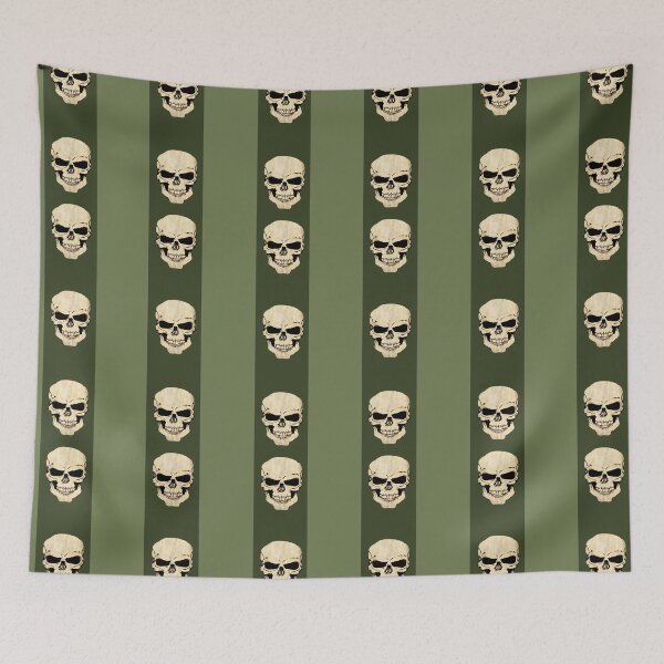Item preview,  Skull Stripes Pattern - Green on Green designed and sold by Pickle Wicked Designs.