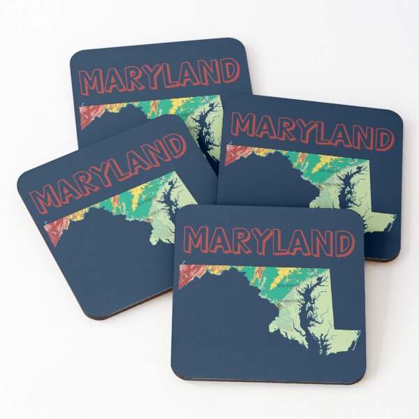 Item preview, Vintage Maryland Topographic Map Art - Colorful State Geography designed and sold by mashmosh.