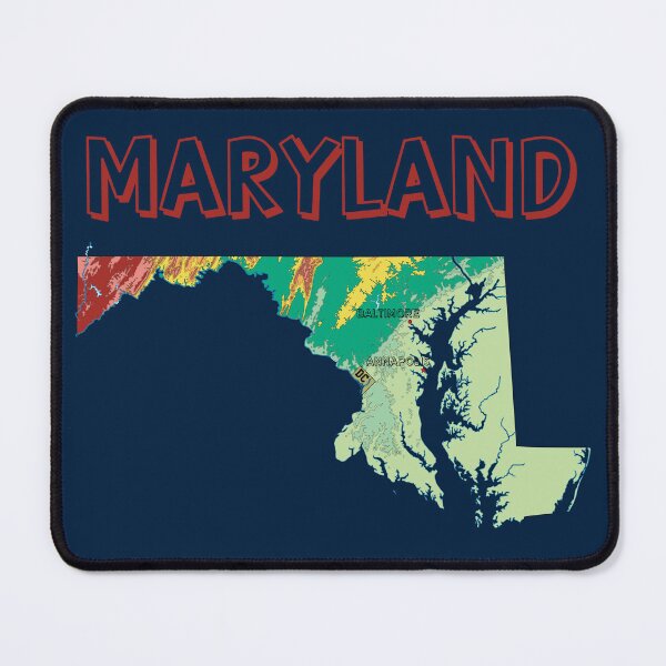 Item preview, Vintage Maryland Topographic Map Art - Colorful State Geography designed and sold by mashmosh.